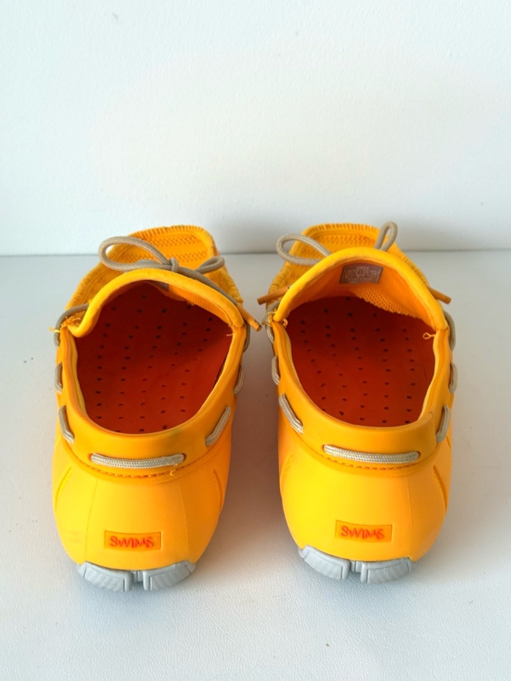 Swims Men's Yellow Knit Woven Driver Slipon Loafers 10 - Picture 8 of 13